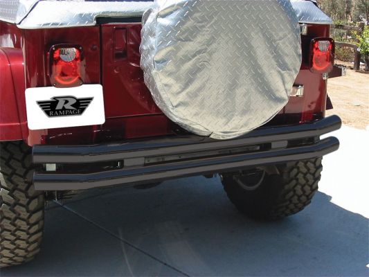 Rampage 1987-1995 Jeep Wrangler(YJ) Double Tube Bumper - Black - eliteracefab.com