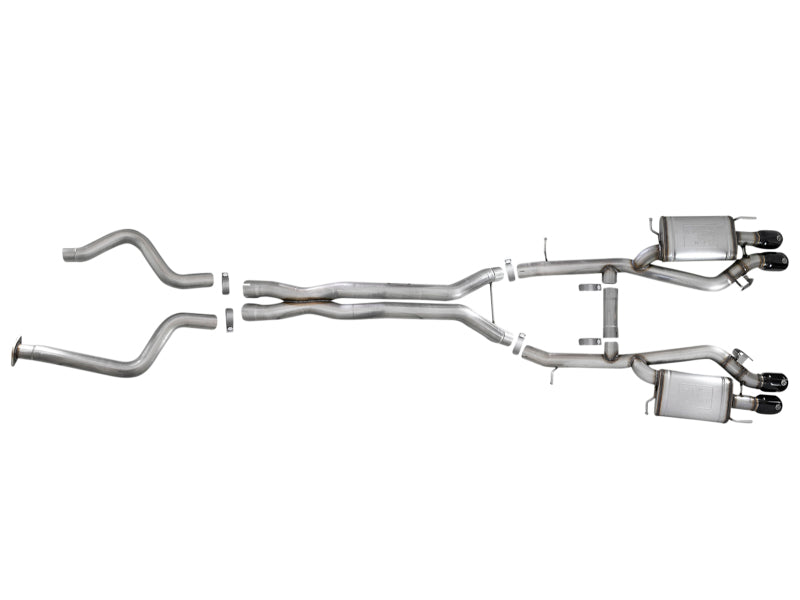 aFe MACHForce XP 3in 304SS Cat Back Exhaust s/ Black Tips 16-17 Cadillac ATS-V V6-3.6L (tt) - eliteracefab.com