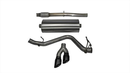 Corsa 14-17 Chevy Silverado 5.3L V8 CC / SB 3in Single Side Exit Touring Cat-Back Exhaust Black Tips - eliteracefab.com