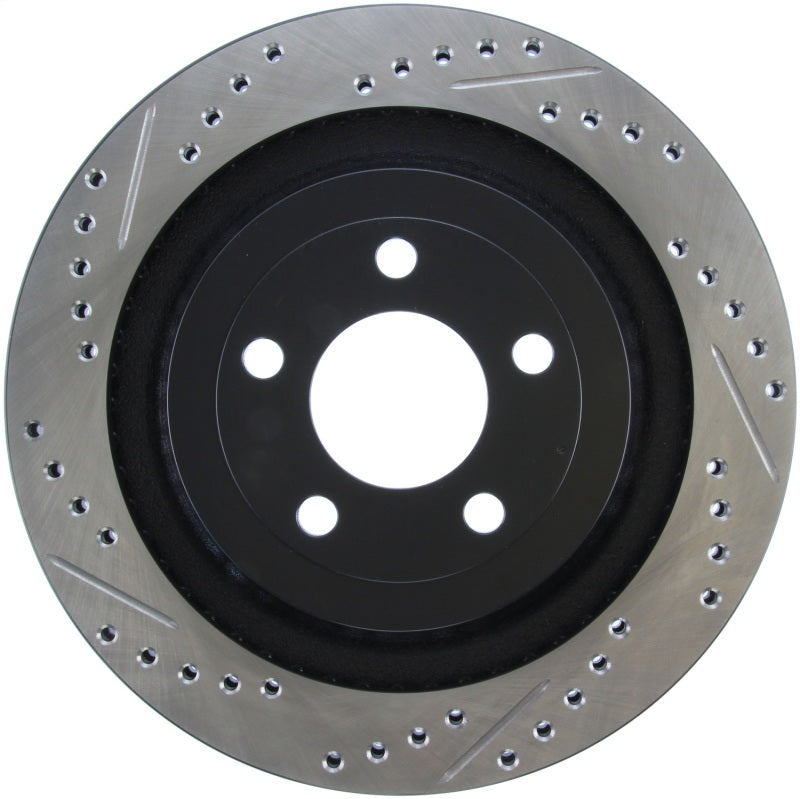 StopTech Slotted & Drilled Sport Brake Rotor - 2015 Ford Mustang GT - Rear Right - eliteracefab.com