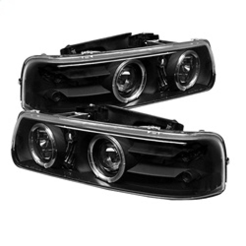 Spyder Chevy Silverado 1500/2500 99-02 Projector Headlights LED Halo LED Black PRO-YD-CS99-HL-BK - eliteracefab.com