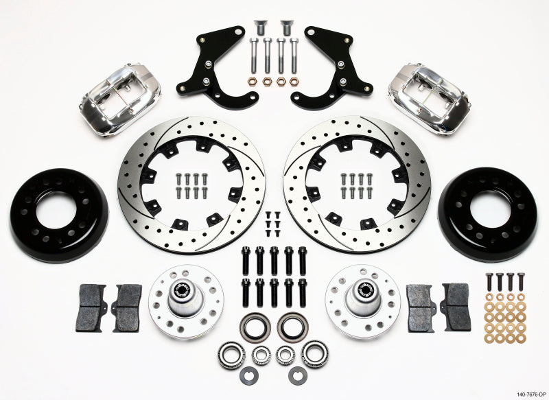 Wilwood Forged Dynalite Front Kit 12.19in Drilled Polished 55-57 Chevy Wilwood
