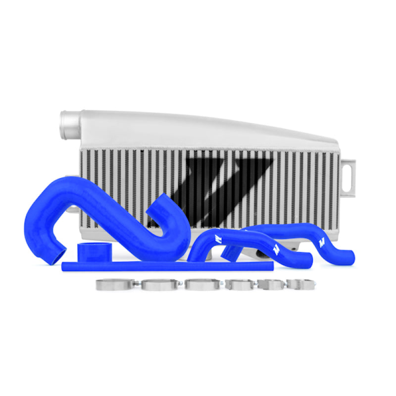 Mishimoto Subaru 02-07 WRX/04-07 STi Top-Mount Intercooler Kit - Powder Coated Silver & Blue Hoses - eliteracefab.com