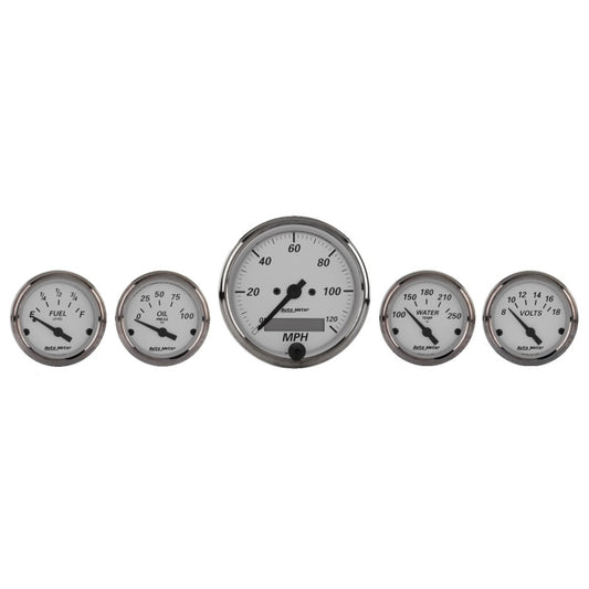 Autometer American Platinum 5 Piece Kit (Elec Speed/Oil Press/Water Temp/Volt/Fuel Level) 1902