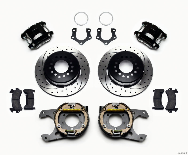 Wilwood D154 P/S Park Brake Kit Drilled Mopar/Dana 2.50in Off w/Snap Ring Brng Wilwood