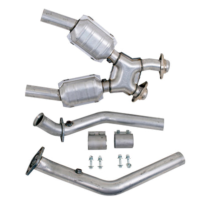 BBK 99-04 Mustang 4.6 GT / Cobra High Flow X Pipe With Catalytic Converters - 2-1/2 - eliteracefab.com