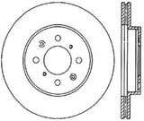 StopTech Power Slot 90-01 Integra / 93-05 Civic EX/93-97 Civic Si Fr Right Slotted CRYO-STOP Rotor