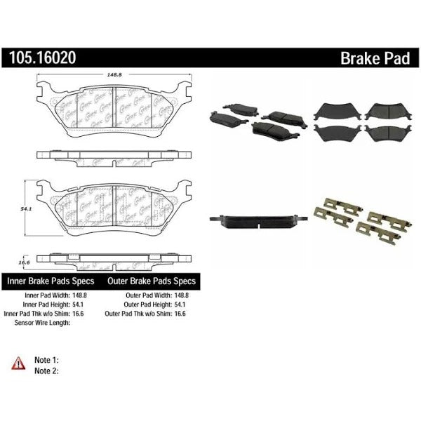 POSIQUIET 12 FORD F-150 4 DOOR PICKUP PREM REAR CERAMIC BRAKE PADS, 105.16020 - eliteracefab.com