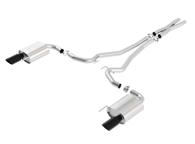 Borla Atak S Cat-Back 15-17 Ford Mustang GT 5.0L V8 MT/AT 2.5in pipe 4in tip (Black Chrome) - eliteracefab.com