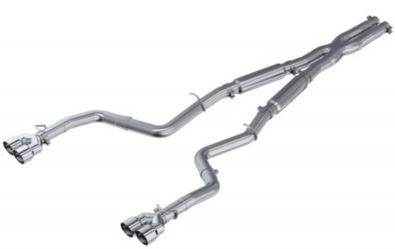 3" Dual Rear Cat-Back, Dodge Challenger 5.7L HEMI 2015-2016, Aluminized Steel, Quad Tips (Street Version) - eliteracefab.com