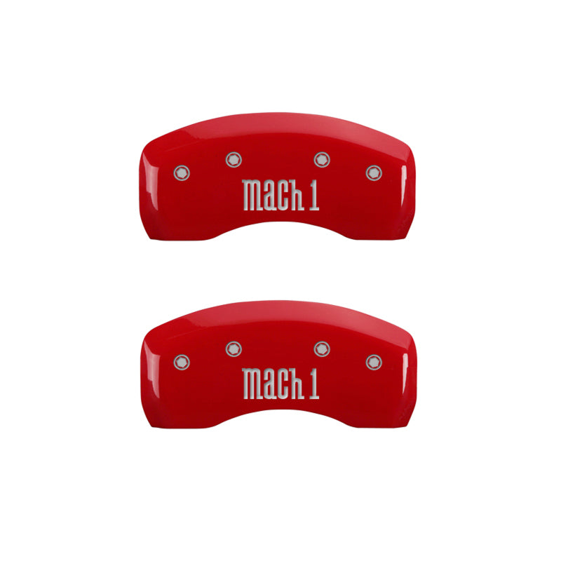 MGP 4 Caliper Covers Engraved Front & Rear Mach 1 Red finish silver ch MGP