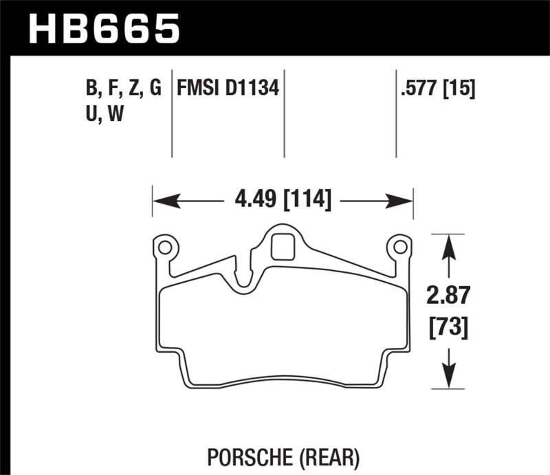 Hawk Performance DTC-70 Rear Brake Pads - HB665U.577