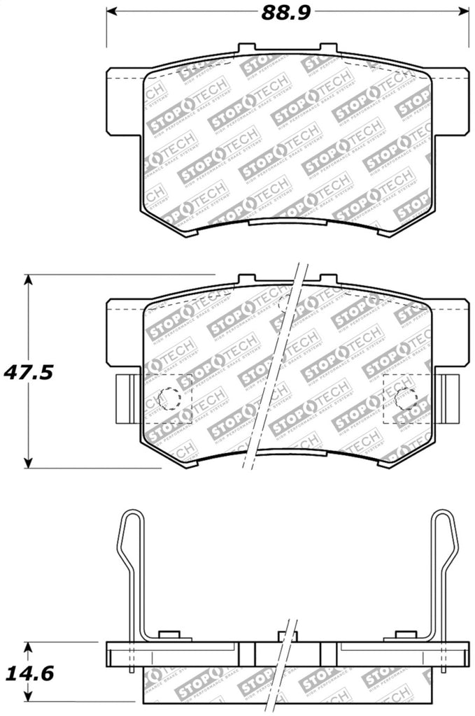 StopTech Street Select Brake Pads - Front/Rear - eliteracefab.com