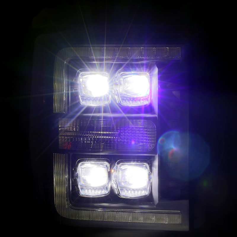 AlphaRex 11-16 Ford F-350 SD NOVA LED Proj Headlights Plank Style Chrm w/Activ Light/Seq Signal - eliteracefab.com