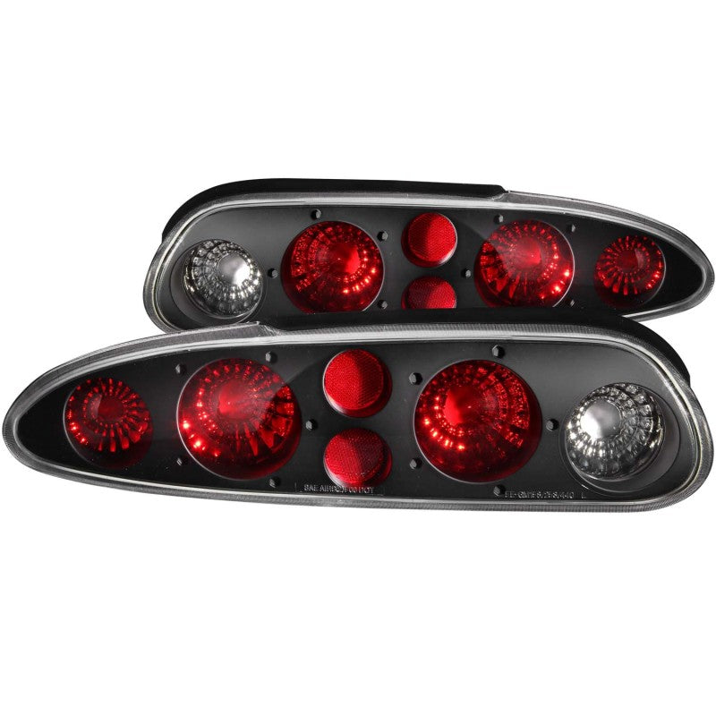 ANZO USA Chevrolet Camaro Taillights Black; 1993-2002 - eliteracefab.com