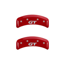 Load image into Gallery viewer, MGP 4 Caliper Covers Engraved Front Mustang Engraved Rear SN95/GT Red finish silver ch - eliteracefab.com