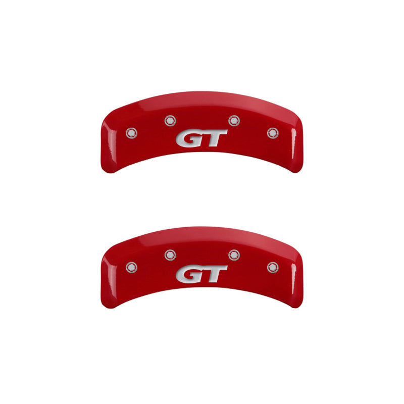 MGP 4 Caliper Covers Engraved Front Mustang Engraved Rear SN95/GT Red finish silver ch - eliteracefab.com