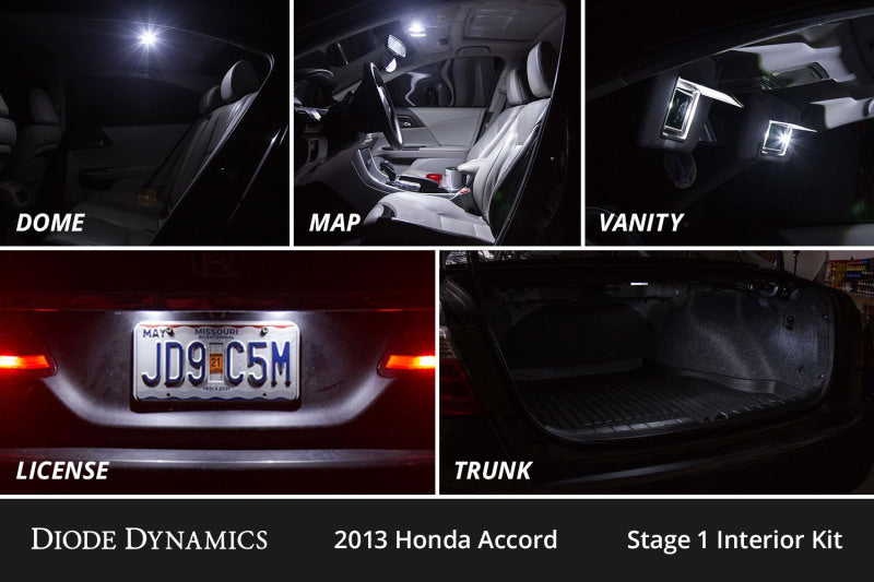 Diode Dynamics 13-17 Honda Accord Interior LED Kit Cool White Stage 1