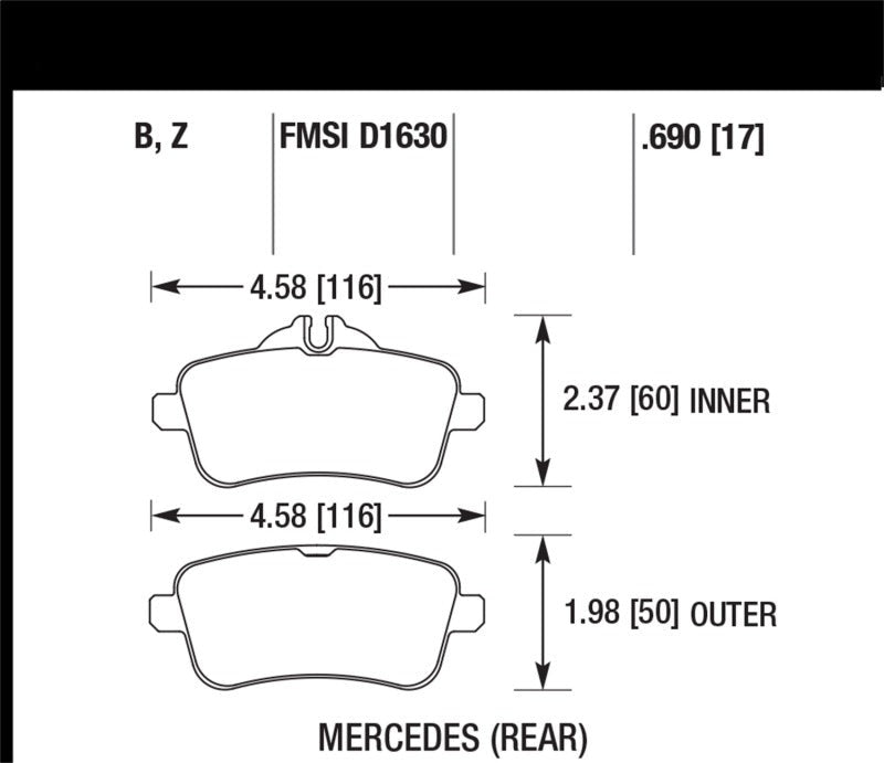 Hawk 14-15 Mercedes M Class / 12-13 Mercedes ML350 Performance Ceramic Rear Brake Pads - eliteracefab.com