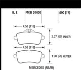 Hawk Performance Ceramic Rear Brake Pads - HB742Z.690