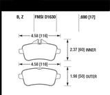 Hawk Performance HPS 5.0 Rear Brake Pads - HB742B.690