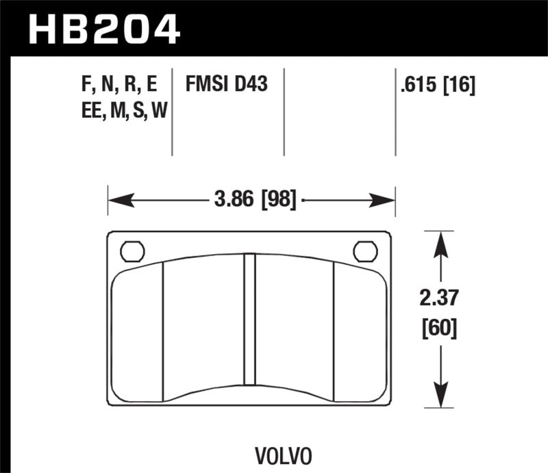 Hawk Performance HT-10 Front Brake Pads - HB204S.615 Hawk Performance