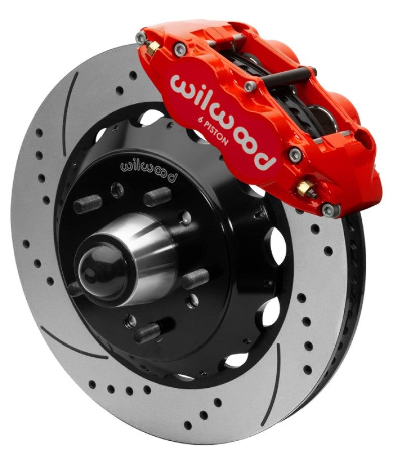 Wilwood Forged Narrow Superlite 6R Front Big Brake Kit 14in Rotors 63-87 C10 - Red Wilwood