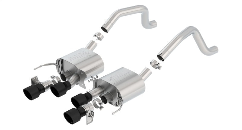 Borla 2015+ Chevy Corvette C7 Z06 6.2L Axle Back ATAK Exhaust Black Quad Tips w/o AFM w/ NPP - eliteracefab.com