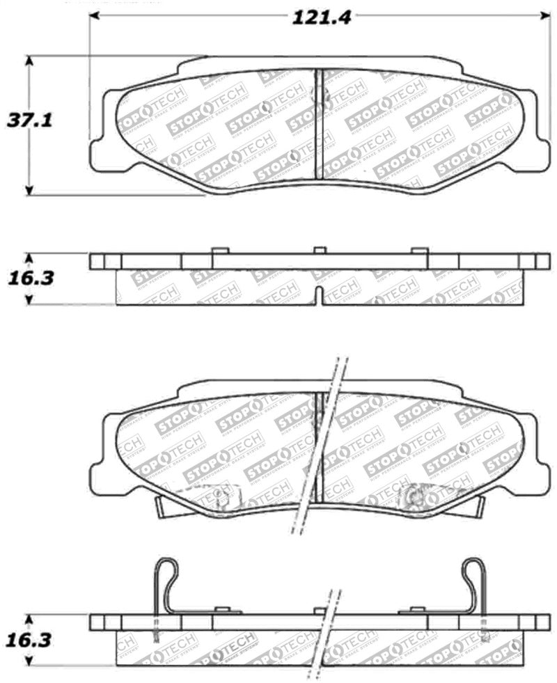 StopTech Street Touring 04-08 Cadillac XLR/XLR-V Rear Brake Pads - eliteracefab.com