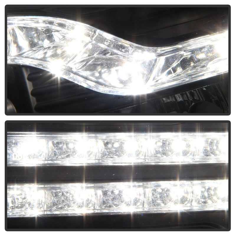 Spyder Chevy Silverado 1500 07-13 V2 Projector Headlights - LED DRL - Black PRO-YD-CS07V2-DRL-BK - eliteracefab.com