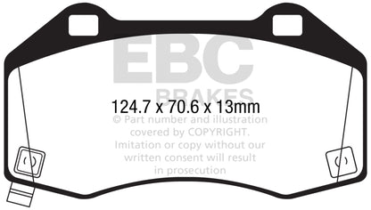 EBC 2017+ Fiat 124 Spider 1.4L Turbo Abarth Yellowstuff Front Brake Pads - eliteracefab.com