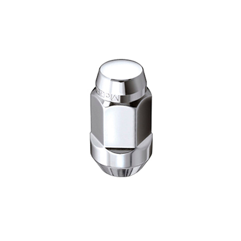 McGard Hex Lug Nut (Cone Seat Bulge Style) M14X1.5 / 22mm Hex / 1.635in. Length (4-Pack) - Chrome - eliteracefab.com