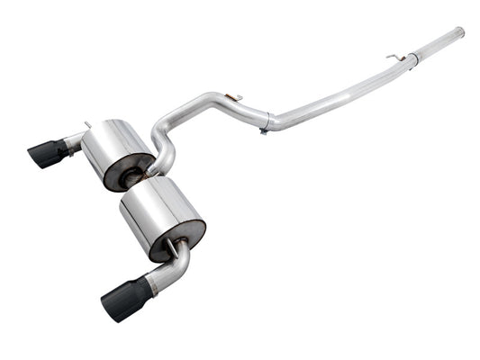 AWE Tuning Ford Focus RS Touring Edition Cat-back Exhaust - Non-Resonated - Diamond Black Tips AWE Tuning