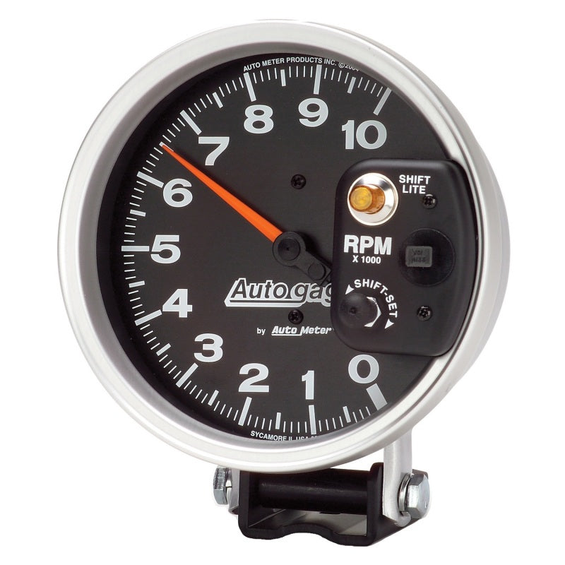 Autometer AutoGage 5in / 10k RPM / Pedestal Mount Black Tachometer w/ Shift Light 233903