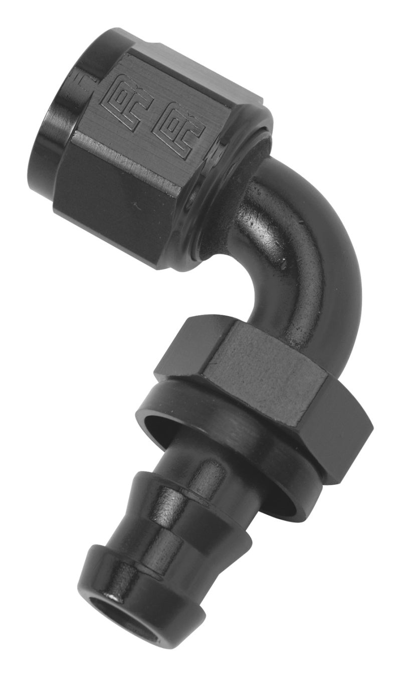 Russell Performance -6 AN Twist-Lok 90 Degree Hose End (Black) - eliteracefab.com