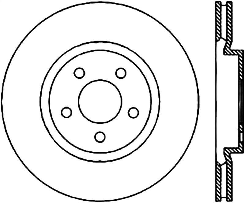 StopTech Power Slot 05 Chrysler 300C 5.7L V8 w/ Vented Rear Disc Front Left Cryo Slotted Rotor Stoptech