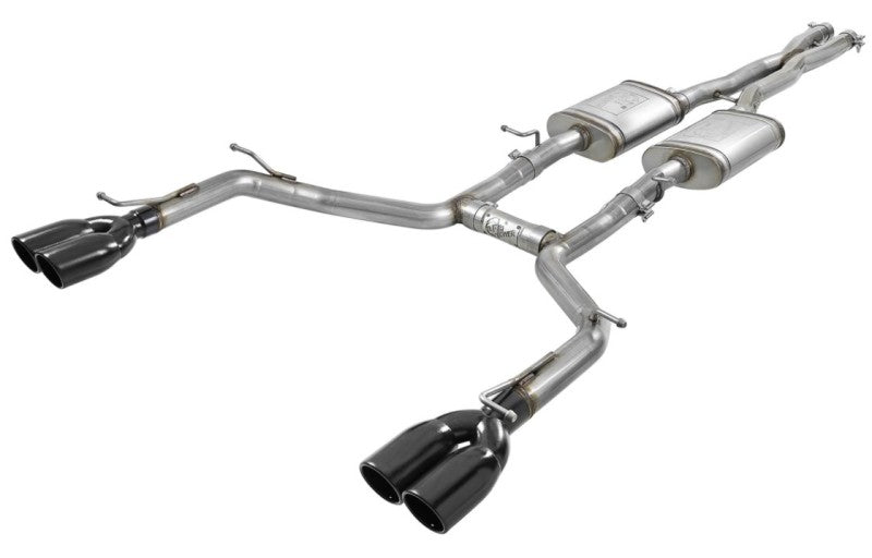 aFe MACH Force-Xp 2-1/2in 304 SS Cat-Back Exhaust 15-21 Dodge Challenger V6-3.6L - Quad Black Tip aFe