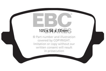 EBC 15+ Audi Q3 2.0 Turbo Greenstuff Rear Brake Pads - eliteracefab.com