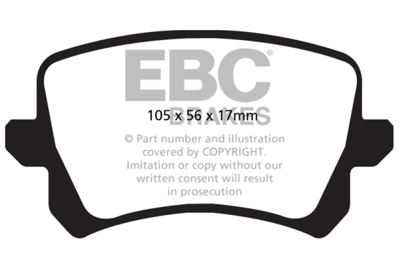 EBC 15+ Audi Q3 2.0 Turbo Yellowstuff Rear Brake Pads - eliteracefab.com