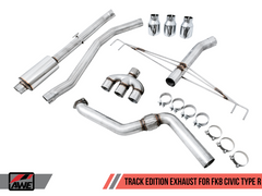 AWE Tuning 2017+ Honda Civic Type R Touring Edition Exhaust w/Front Pipe & Triple Chrome Silver Tips - eliteracefab.com