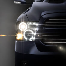 Load image into Gallery viewer, Spyder Dodge Ram 1500 09-14 Projector Headlights Halogen- CCFL Halo LED - Blk PRO-YD-DR09-CCFL-BK - eliteracefab.com