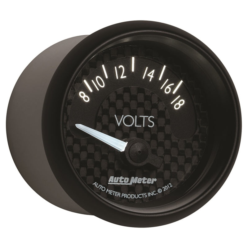 Autometer GT Series 52mm Short Sweep Electronic 8-18 Volts Voltmeter 8092