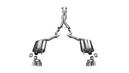 Corsa 18-20 Ford Mustang GT Convertible w/o Active Valves Sport Cat-Back w/ Polished 4in Tips CORSA Performance