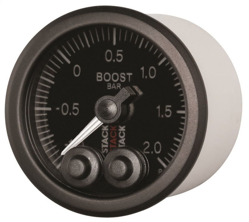 Autometer Stack 52mm -1 to +2 Bar (Incl T-Fitting) Pro-Control Boost Pressure Gauge - Black ST3511