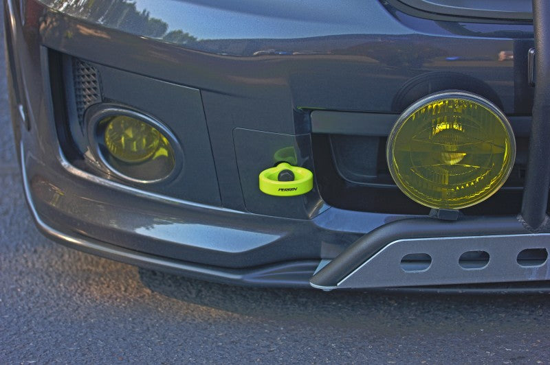 Perrin 08-14 Subaru WRX/STI Tow Hook Kit (Front) - Neon Yellow - eliteracefab.com