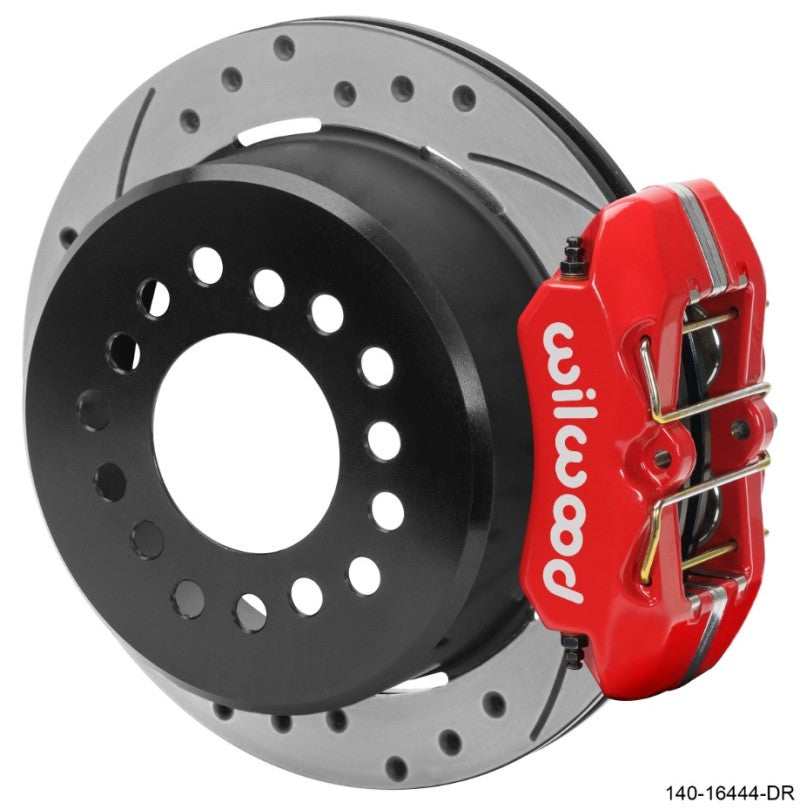 Wilwood Chevrolet 7-5/8in Rear Axle Dynapro Disc Brake Kit 11in Drilled/Slotted Rotor -Red Caliper Wilwood