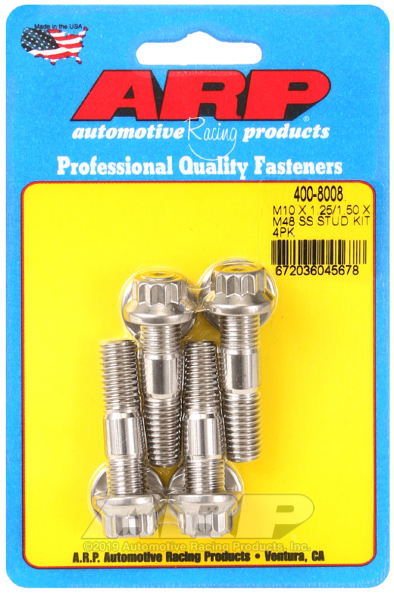 ARP M10 X 1.25/1.50 X 48mm Broached Stud Kit (4 Pcs) ARP