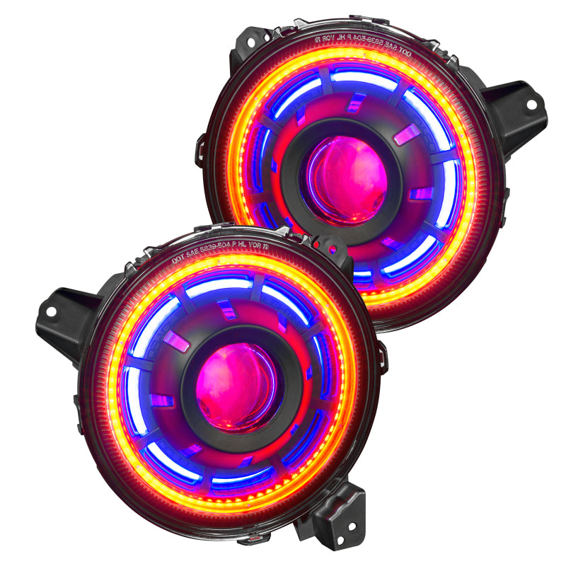 Oracle Oculus Bi-LED Projector Headlights for Jeep JL/Gladiator JT - ColorSHIFT w/o Controller - eliteracefab.com
