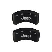 Load image into Gallery viewer, MGP 4 Caliper Covers Engraved Front &amp; Rear JEEP Red finish silver ch - eliteracefab.com