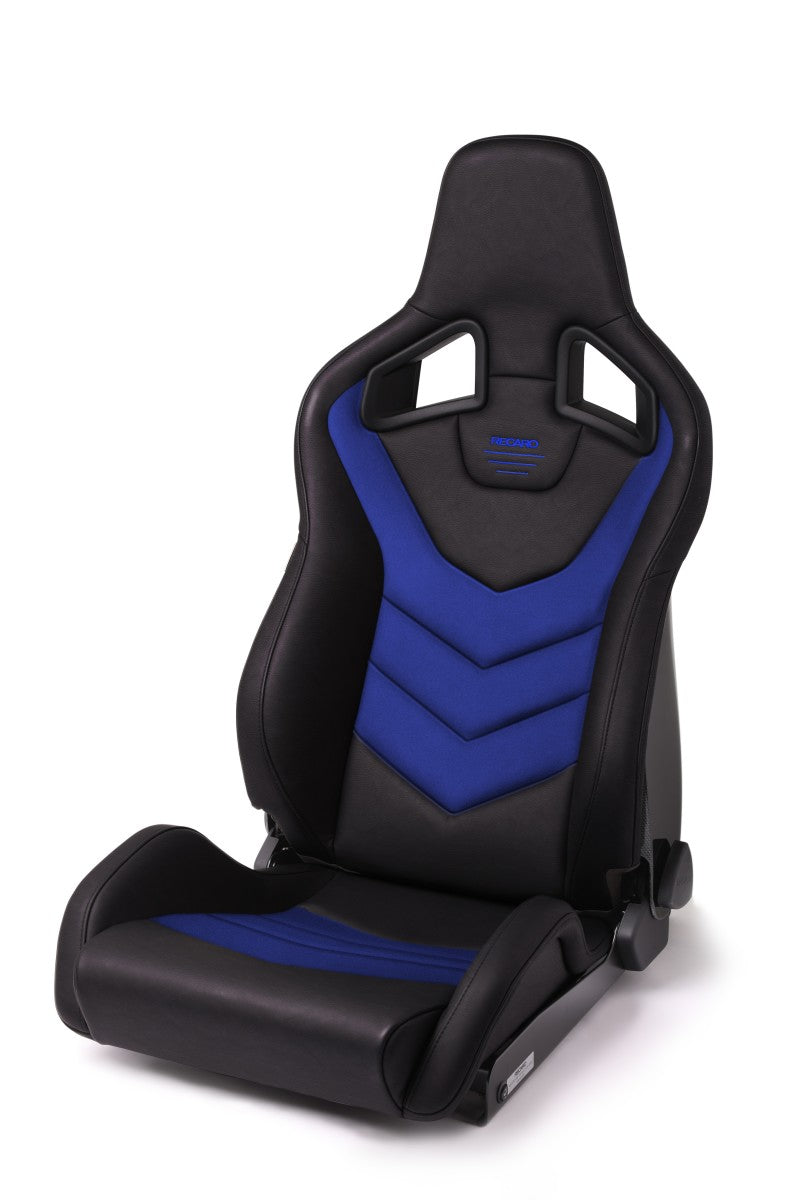 Recaro Sportster GT Driver Seat - Black Vinyl/Blue Suede